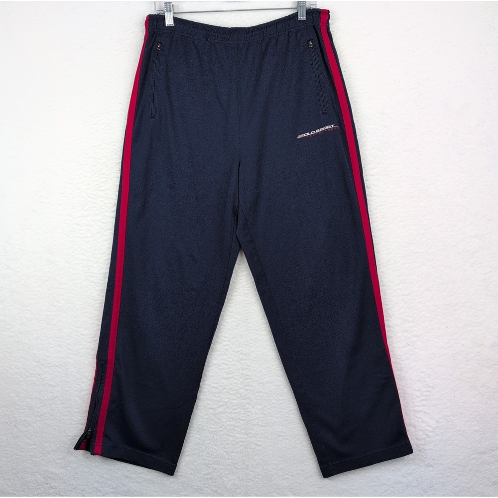 VTG Polo Sport Ralph Lauren Sweatpants Mens Medium Blue Warm-Ups Short‎ String